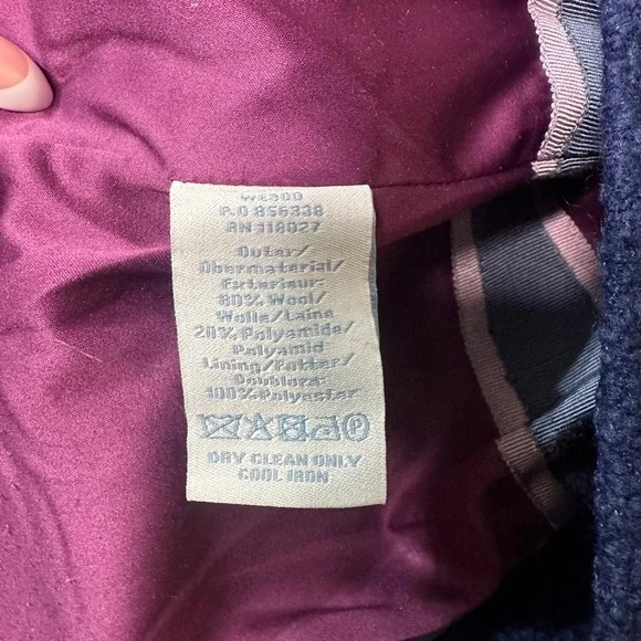 Boden Blue Wool Blend Bouclé Jacket WE300 Peter Pan Collar Navy Womens 4R - Picture 6 of 11